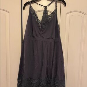 Cacique Gray Lace Trim Chemise